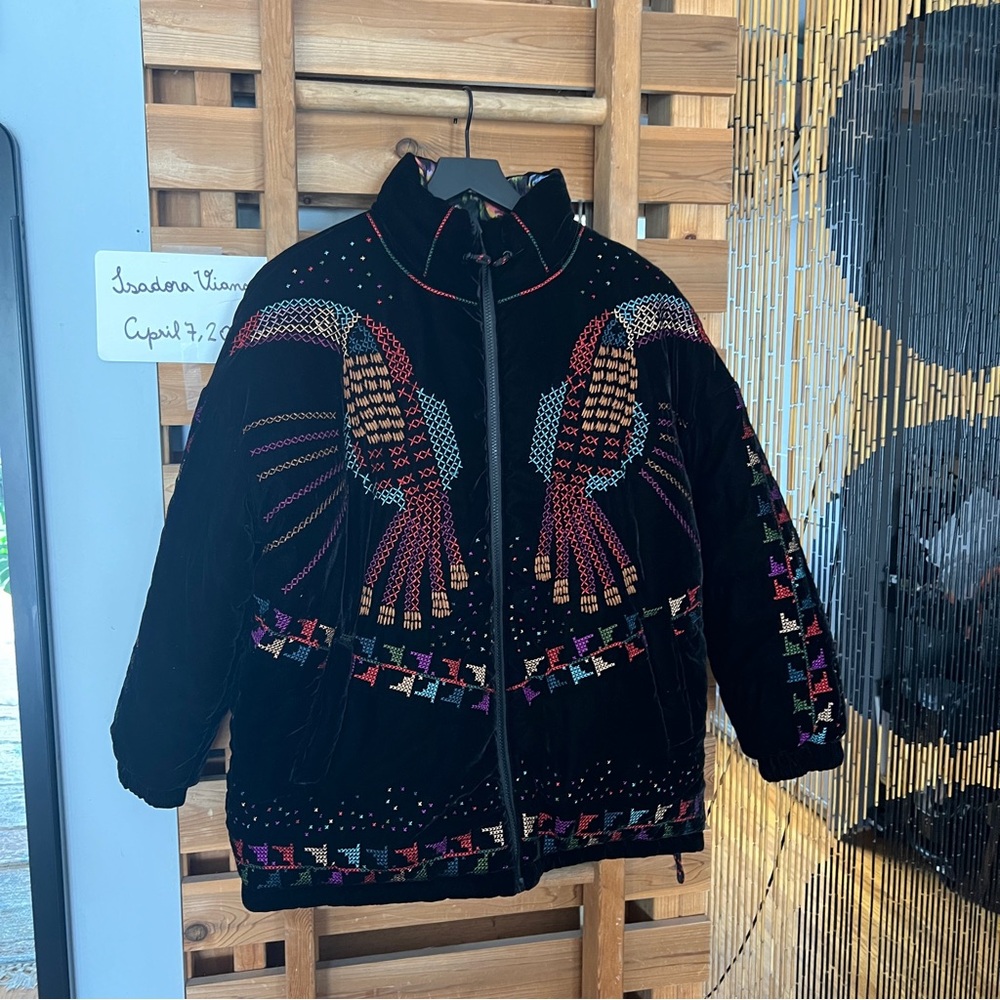Farm Rio Embroidered Reversible Puffer Jacket - Picture 3 of 12